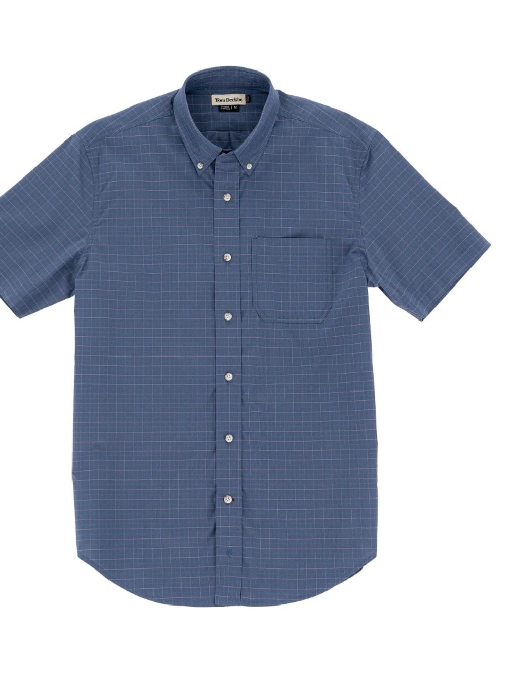 Tom Beckbe Powell Performance Shirt- Slate Blue Check